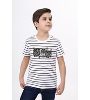 Toontoy Erkek Çocuk Çizgili Tişört (Haki)