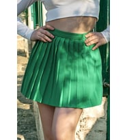 PİLELİ YÜKSEK BEL MİNİ ŞORT ETEK (Benetton)
