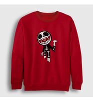 Presmono Unisex Beyaz Bonesy Gorillaz Sweatshirt 54419tt (Kırmızı)
