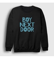 Presmono Unisex Beyaz Logo K Pop Boynextdoor Sweatshirt 490942tt (Siyah)