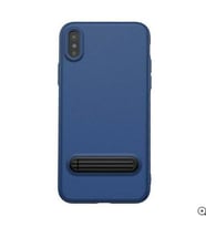 iPhone X/XS 5.8 Baseus Happy Watching Standlı Kılıf (Lacivert)