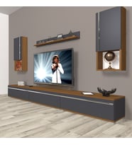 Decoraktiv Eko 270TA Mdf Tv Ünitesi Tv Sehpası (Antrasit - Ceviz)