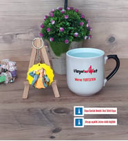 Fizyoterapist Kupa Bardak Beyaz ve Fotoğraflı Ahşap Anahtarlık Hediye Fizyoterapistler Günü Hediyesi (Model 10)