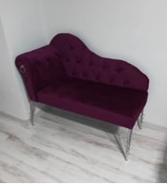 Metalda Josefin Bench Koltuk Berjer Gümüş Seri 120 Cm (Mor)