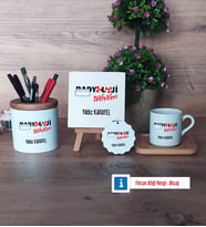 Radyoloji Teknikeri Hediye Seti Dekoratif Taş, Kalemlik, Ahşap Altlıklı Türk Kahvesi Fincanı, Ahşap Anahtarlık Hediye (Model 1)