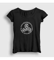 Presmono Kadın Beyaz Alpha Beta Omega Dizi Teen Wolf T-Shirt 330087tt (Siyah)