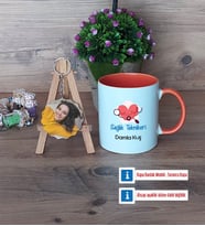 Sağlık Teknikeri Kupa Bardak Beyaz ve Fotoğraflı Ahşap Anahtarlık HediyeTıp Bayramı Hediyesi (Model 13)
