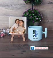 Babaya Hediye Fotoğraflı Dekoratif Taş, Kupa Bardak Beyaz Hediye (Model 12)