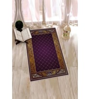 EVDEYA Dijital Baskılı Kaymaz Taban Yıkanabilir Namazlık Seccade 70x130, SECCADE-22-GRİ, (Mor)