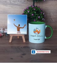 Voleybol Antrenörü Fotoğraflı Dekoratif Taş, Kupa Bardak Beyaz Hediye (Model 14)