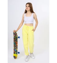 Toontoy Kız Çocuk Baskılı Eşofman Alt (Açık Sarı)