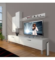 Decoraktiv Eko 7 Slm Std Krom Ayaklı Tv Ünitesi Tv Sehpası (Beyaz)