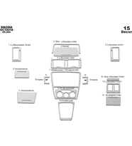 Meriç® Skoda Octavia Ön Torpido Kaplama Maun 15 Parça 2004-2009 (Alüminyum)
