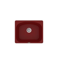 POLEX Cristalüx Granit Eviye P-OL60 Tezgah Altı Ve Tezgah Üstü Kare Mutfak Evyesi 60x49,5cm (Bordo)