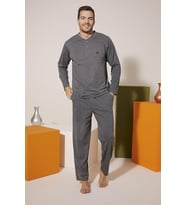 Kly 9206 Erkek Midi Yaka Omuz Parçalı Pijama Takım
