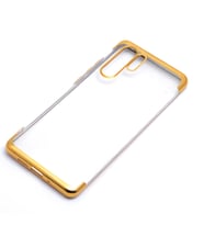 Huawei P30 Pro Kılıf Dört Köşeli Lazer Silikon Kılıf (Gold)