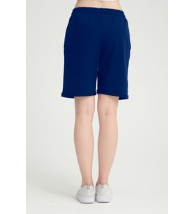 Kadın Regular Fit Duble Paça Şort SPR24SRK51 (Lacivert)