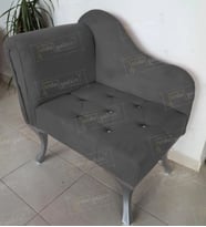 Yeni Model Tekli Köşe Koltuğu Josefin Bench Gümüş Ayak (Antrasit)