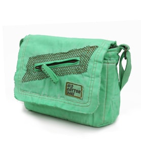 Old Cotton Cargo 7136 Küçük Omuz Çantası Kanvas Bag  Okul Tablet Salaş (Mint Yeşili)
