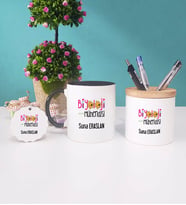 Biyoloji Mühendisi Kupa Bardak Kırmızı Kalemlik ve Anahtarlık (Model 6)