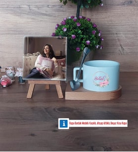 İsme Özel İsim Yazılı Fotoğraflı Dekoratif Taş, Kupa Bardak Beyaz Hediye (Model 8)