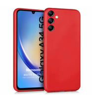 Microsonic Matte Silicone Samsung Galaxy A34 Kılıf Siyah (Kırmızı)