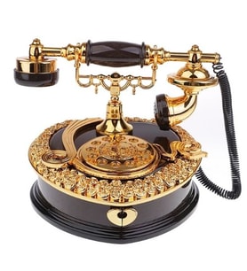 Nostaljik Telefon Müzik Kutusu (Siyah)