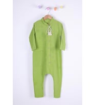 Babyhola Kız Erkek Çocuk Casual Keten Tulum 1632 (Yeşil)