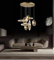 Astra 8'li Disk Avize  Led Avize Aydınlatma (Eskitme Altın)