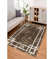 Dijital Kaymaz Taban Yıkanabilir Renkli Salon Halısı Mutfak Halısı Yolluk ND-SD-597 (Kahverengi)
