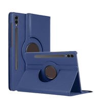 Microsonic Samsung Galaxy Tab S9 Plus X810 Kılıf 360 Rotating Stand Deri Siyah (Lacivert)