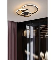 Sole Modern Tasarım Salon - Mutfak - Hol Beyaz Led 3 Lü Avize (Siyah)