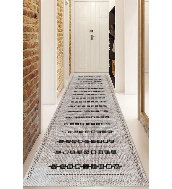 Dijital Baskılı Kaymaz Taban Yıkanabilir Modern Yolluk Ve Koridor Halısı NDU-SD-1011 (Çok Renkli)