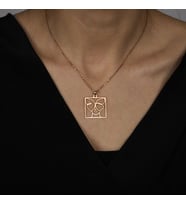 Kişiye Özel 925 Ayar Gümüş Kelebek Tasarım Kadın Silüet Kolye (Rose)