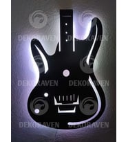 Gitar Led Işıklı Tablo (Beyaz)