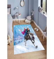 Dijital Baskılı Kaymaz Taban Yıkanabilir Kolay Temizlenir Modern Çocuk Odası Halısı NDÇ-HT-1570 (Beyaz)