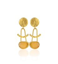 Kadir Jewellery 22 Ayar Altın Kaplama Vintage Küpe -El İşçiliği Ve Hipoalerjenik Küpe (Sarı)