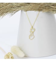 Kore Kalp Gümüş Kolye - Renk: Gold (Rose)
