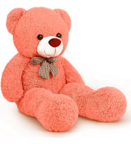 100 cm Papyonlu Peluş Ayıcık - % 100 Yerli Premium Kalite (Nar Çiçeği)