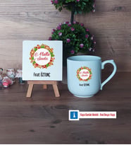 Yılbaşı Hediyesi Dekoratif Taş, Kupa Bardak Kırmızı Hediye (Model 4)