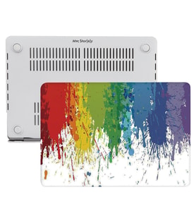MacBook Air Kılıf HardCase A1369 A1466 ile Uyumlu Koruyucu Kılıf Paint01NL (Lacivert-Bordo)