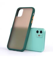 Apple iPhone 11 Kılıf Zore Fri Mat Yüzey Renkli Kenar Kılıf (Yeşil)