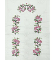 DİLEX Seccade Beyaz Etamin  Nakışlı Çeyizlik 120x73 cm (Beyaz-Pembe)