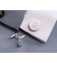 Kişiye Özel 925 Ayar Gümüş Baş Harfler Kol Düğmesi (Gümüş)