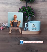 Kadın Yüzme Antrenörü Fotoğraflı Dekoratif Taş, Kupa Bardak Beyaz Hediye (Model 8)