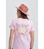 Smart Devil Kadın Baskı T-Shirt (Pembe)