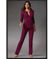 Fermuar detaylı ikili takım (alt üst.) (Bordo)