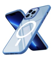 iPhone 12 Pro Max Kılıf Wireless Özellikli Krom Magsafe Kılıf (Mavi)