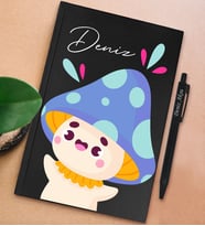 BK Gift Kişiye Özel İsimli Siyah Sert Kapaklı Defter ve Tükenmez Kalem Seti, Arkadaşa Hediye, Yeni İş Hediyesi, Doğum Günü Hediyesi (Model 9)