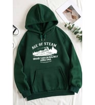 Age Of Steam Baskılı Sweatshirt (Yeşil)